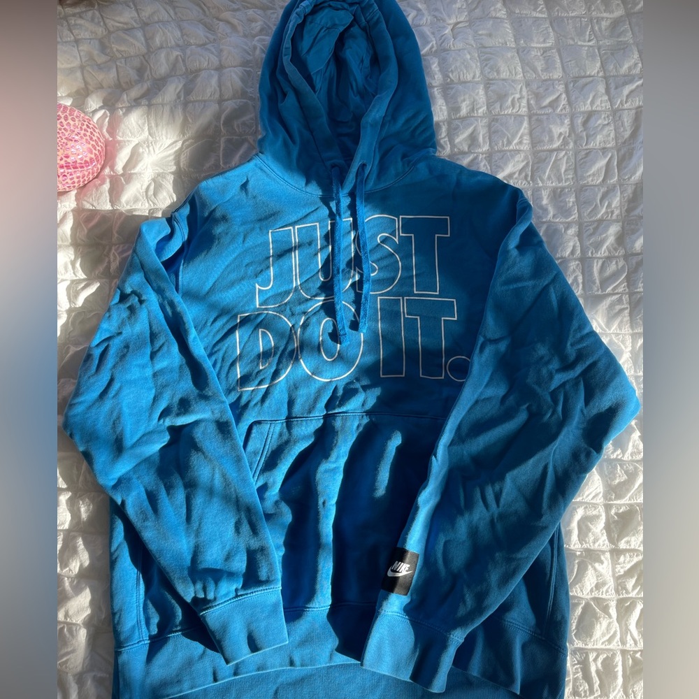 NIKE Men’s Just Do It Blue Hoodie Sweatshirt